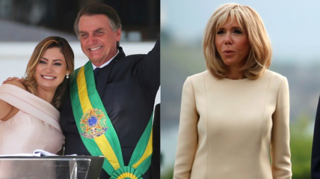 נשיא ברזיל ורעייתו/ בריז'ט מקרון (צילום: רויטרס)