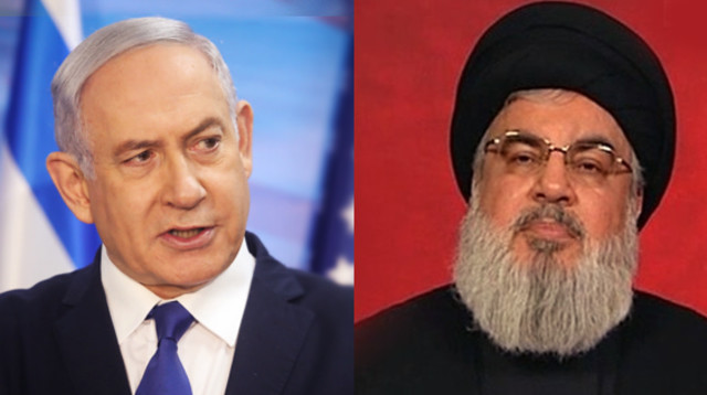 חסן נסראללה, בנימין נתניהו (צילום: AFP,מרק ישראל סלם)