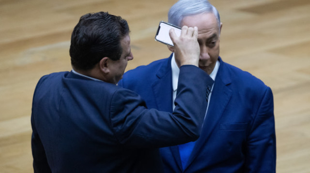 בנימין נתניהו, איימן עודה (צילום: יונתן זינדל, פלאש 90)