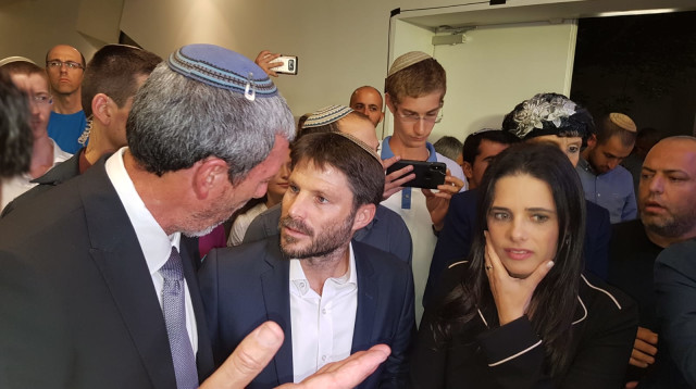 איילת שקד, בצלאל סמוטריץ', רפי פרץ (צילום: אהוד אמיתון/TPS)