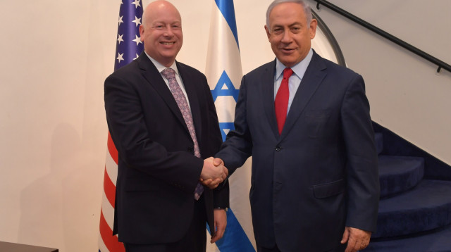 בנימין נתניהו, ג'ייסון גרינבלט (צילום: קובי גדעון, לע"מ)