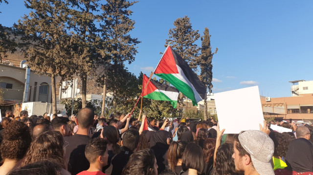 ההפגנה במג'ד אל-כרום (צילום: וופא זבידאת)