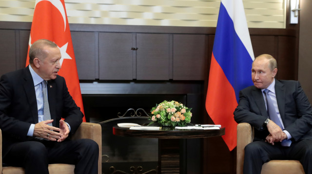 פגישת ארדואן ופוטין (צילום: רויטרס)