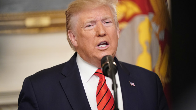 טראמפ בהכרזה על חיסול בגדדי (צילום: רויטרס)