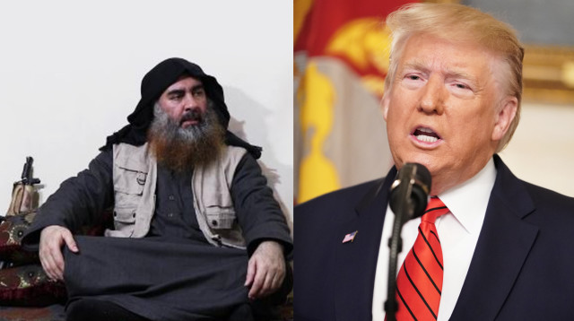 טראמפ, אבו בכר אל בגדאדי (צילום: רויטרס,רשתות ערביות)