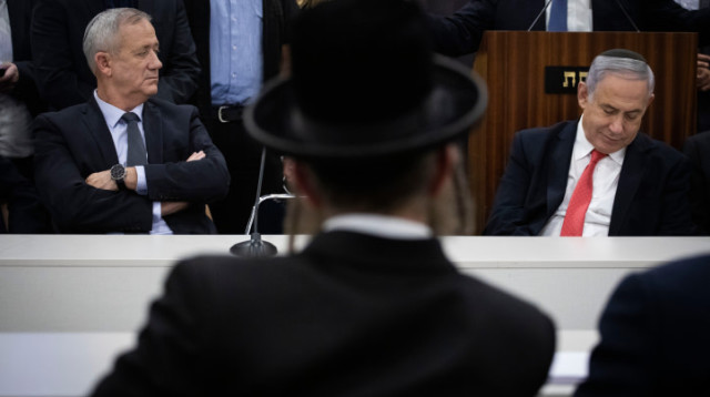 בנימין נתניהו, בני גנץ (צילום: הדס פרוש, פלאש 90)