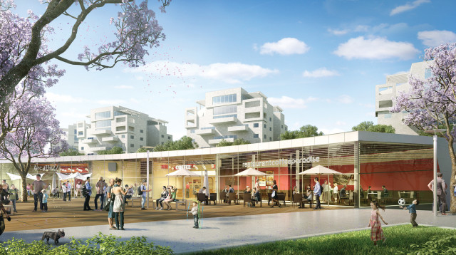 הדמיה של יובלים סנטר בפארק רייספלד (צילום: הדמיה)