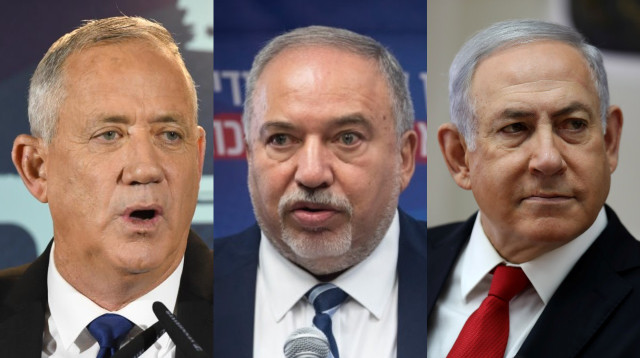 בנימין נתניהו, אביגדור ליברמן, בני גנץ (צילום: רויטרס,הדס פרוש, פלאש 90,אבשלום ששוני)