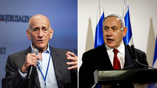 בנימין נתניהו, אהוד אולמרט (צילום: רויטרס,מארק ישראל סלם)