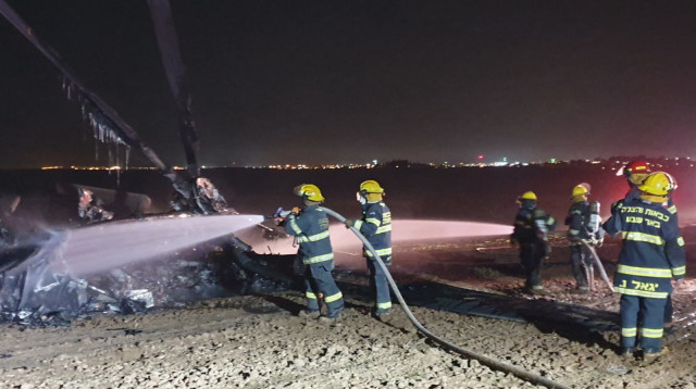 התרסקות מסוק צבאי בדרום (צילום: כבאות והצלה מחוז דרום)
