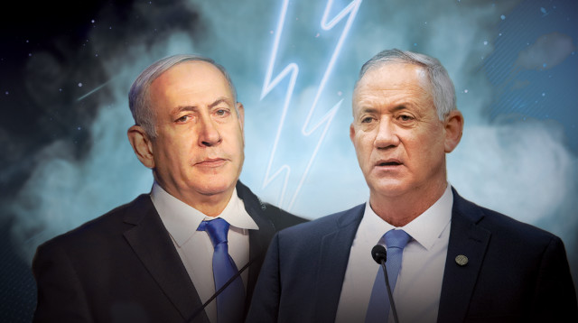 גנץ, נתניהו (צילום: הדס פרוש , פלאש 90,רויטרס)