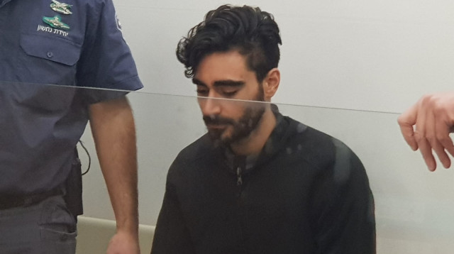 יונתן פדידה בדיון הארכת מעצר (צילום: אלון חכמון)