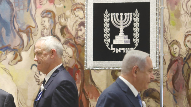 בנימין נתניהו, בני גנץ (צילום: מרק ישראל סלם)