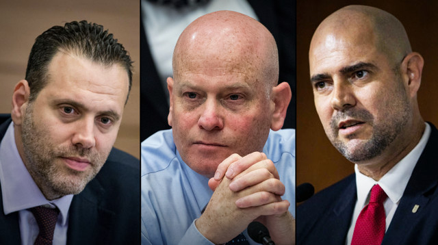 אמיר אוחנה, אייל ינון ומיקי זוהר (צילום: יונתן זינדל, פלאש 90)