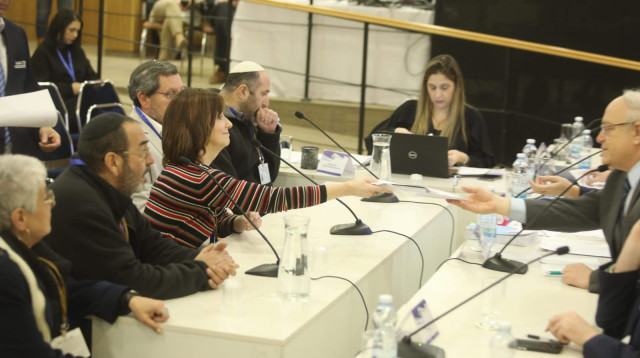 לריסה עמיר מגישה את רשימתה לשופט הנדל (צילום: מרק ישראל סלם)