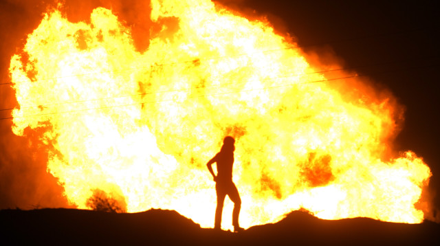 פיצוץ בצינור גז במצרים ב-2011 (צילום: רויטרס)