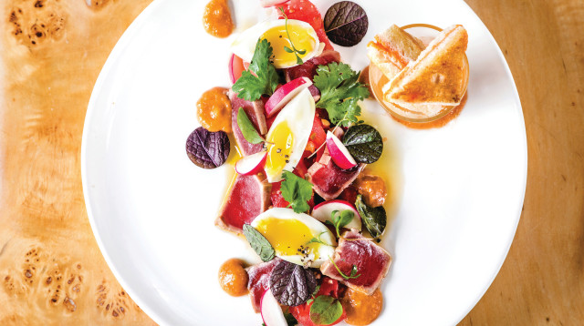 סשימי שקשוקה, מסעדת "מסה" (צילום: שרית גופן)