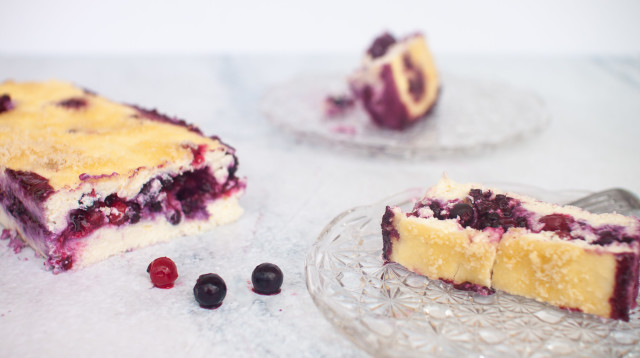 עוגת גבינה ופירות יער ללא קמח (צילום: ליליה ויינרוט)