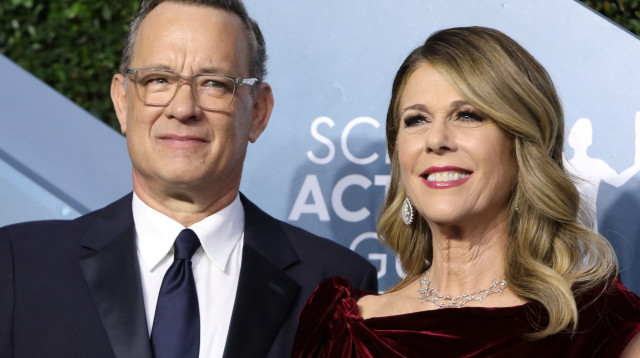 טום הנקס ואשתו ריטה ווילסון (צילום: רויטרס)