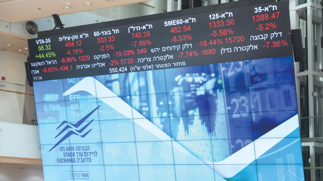 צניחת מדדים בבורסה (צילום: אבשלום ששוני)