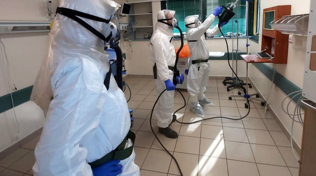 חיטוי במרכז הרפואי פדה פוריה (צילום: המרכז הרפואי פדה פוריה)