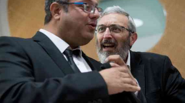 הרב דב הלברטל ואיתמר בן גביר (צילום: יונתן זינדל, פלאש 90)