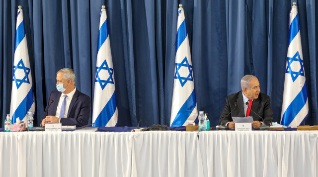 נתניהו וגנץ (צילום: מרק ישראל סלם)