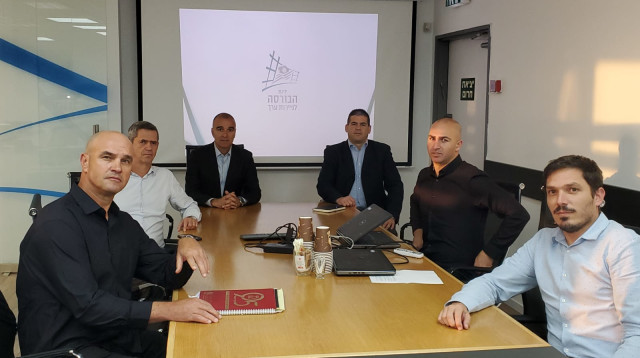 ארז כלפון, ניקולס לב, משה מישאלוף, ניר אלון (צילום: מנהלת הליגה)