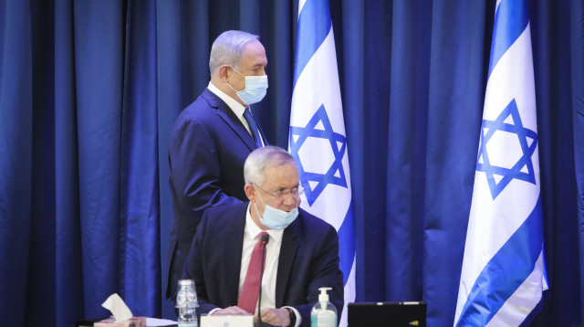 בנימין נתניהו, בני גנץ (צילום: מרק ישראל סלם)