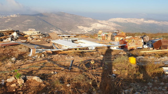 פעילות מג"ב ב"גבעה סרוגה" סמוך ליצהר (צילום: דוברות המשטרה)