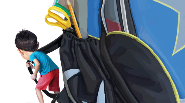 עלייה לכיתה א' (צילום: איור: אופיר בגון)