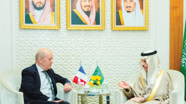 פגישתם של שר החוץ הצרפתי והסעודי (צילום: רויטרס)