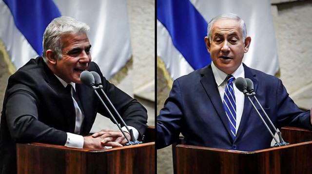 בנימין נתניהו, יאיר לפיד (צילום: עדינה ולמן, דוברות הכנסת)