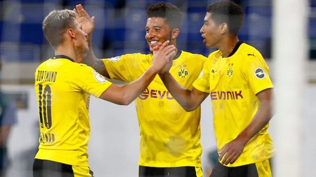 ג’יידון סאנצ’ו, טורגן הזאר, ג’וד בלינגהאם (צילום: THILO SCHMUELGEN / Contributor)