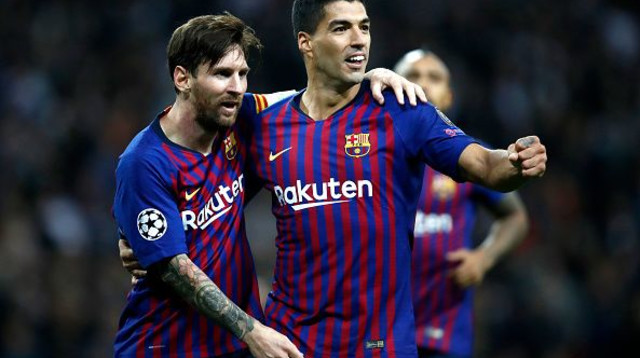 לואיס סוארס, ליאו מסי (צילום: Julian Finney/Getty Images)