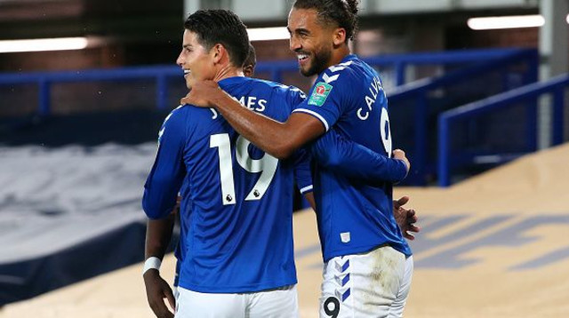 שחקני אברטון חוגגים (צילום: Alex Livesey/Getty Images)