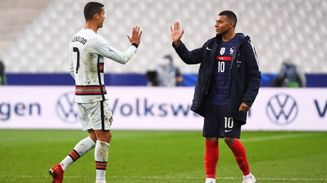 קיליאן אמבפה, כריסטיאנו רונאלדו (צילום: Baptiste Fernandez / Contributor)