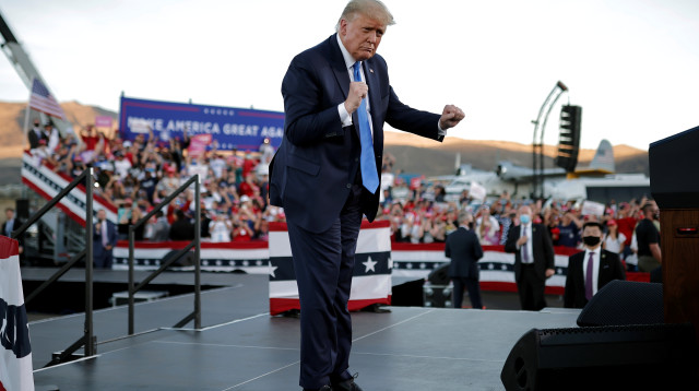 הנשיא טראמפ. קארסון, נבאדה (צילום: רויטרס, Defence Ministry of Armenia/Handout via REUTERS)