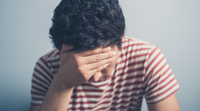 גבר במצב נפשי רע, אילוסטרציה (צילום: אינגאימג)