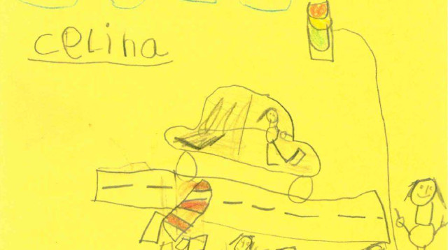 הציור של התלמידה סלינה (צילום: Polizei NRW Hamm)