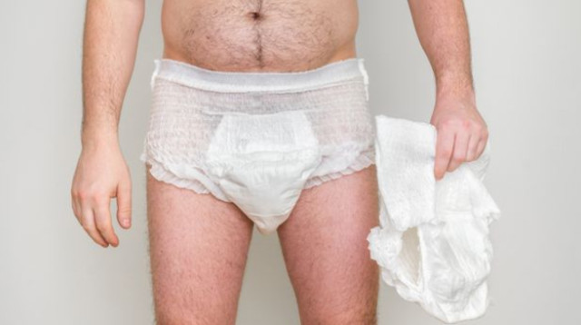 גבר עם חיתול, אילוסטרציה (צילום: Getty images)