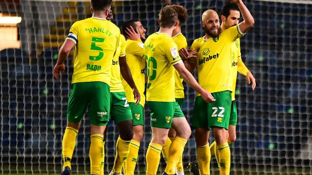 שחקני נוריץ’ חוגגים (צילום: Richard Martin-Roberts - CameraSport via Getty Ima)