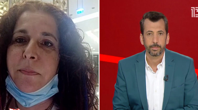 מימין - המראיין גיא לרר, משמאל - אמו של הנער עם תסמונת דאון (צילום: צילום מסך רשת 13)