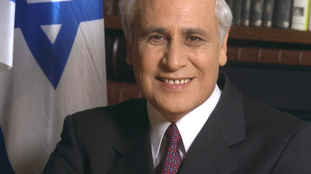 משה קצב כנשיא (צילום: יעקב סער, לע"מ)