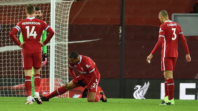 שחקני ליברפול מאוכזבים (צילום: Andrew Powell/Liverpool FC via Getty Images)