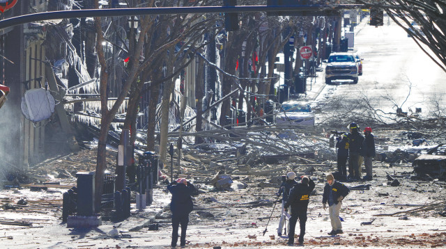 זירת הפיצוץ בנאשוויל, טנסי (צילום: רויטרס)