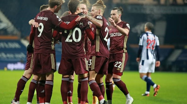 שחקני לידס חוגגים (צילום: DAVE ROGERS/POOL/AFP via Getty Images)