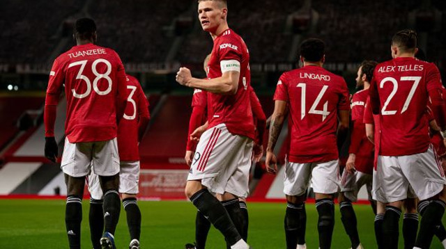 סקוט מקטומיניי חוגג (צילום: Ash Donelon/Manchester United via Getty Images)