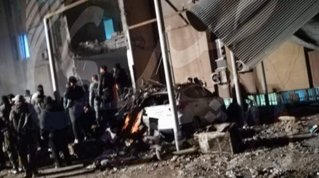 תקיפה בסוריה (צילום: רשתות ערביות)