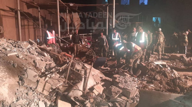 תקיפה בסוריה (צילום: רשתות ערביות)